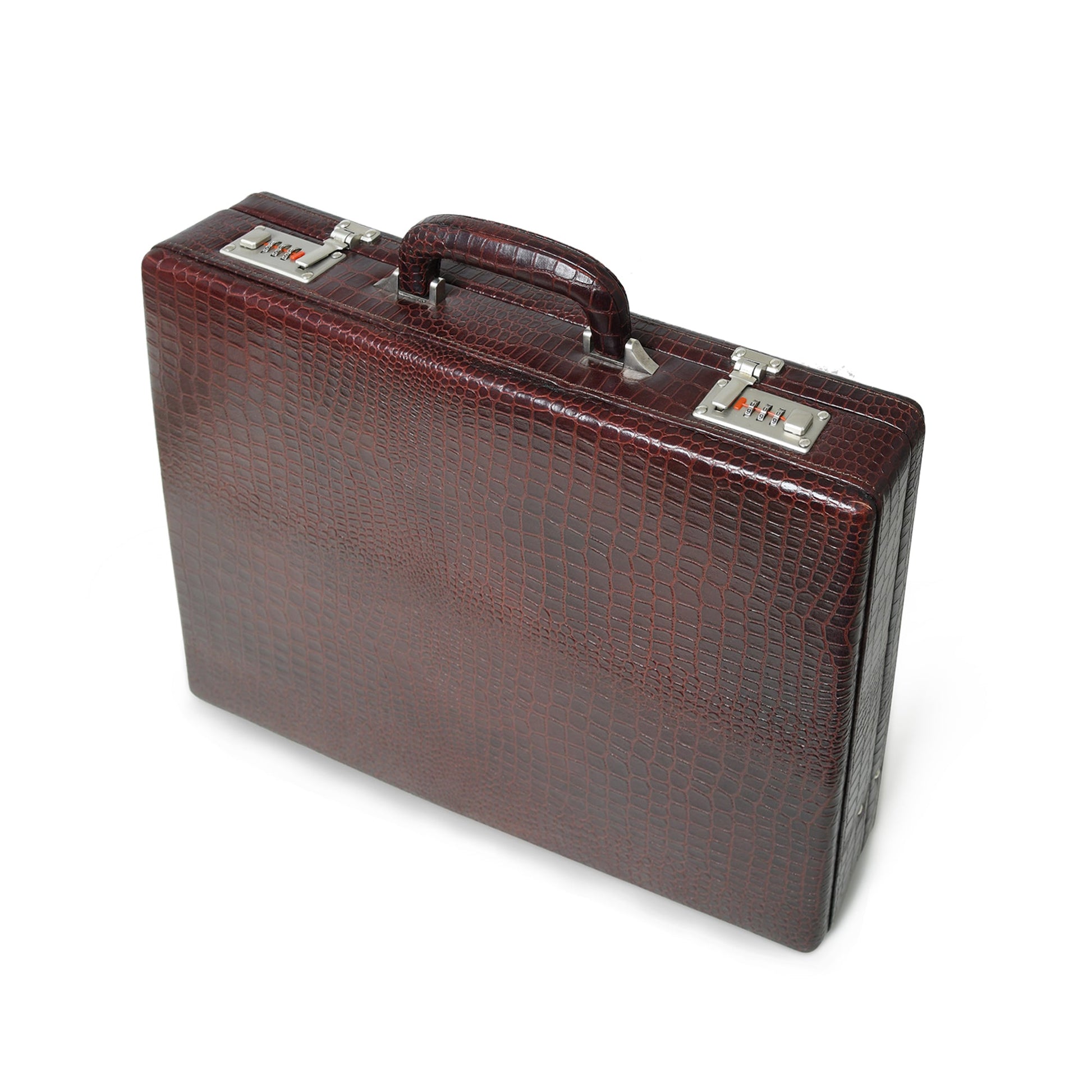 Executive Croco Leather Briefcase/Suitcase- Brown - Concordia Style Boutique