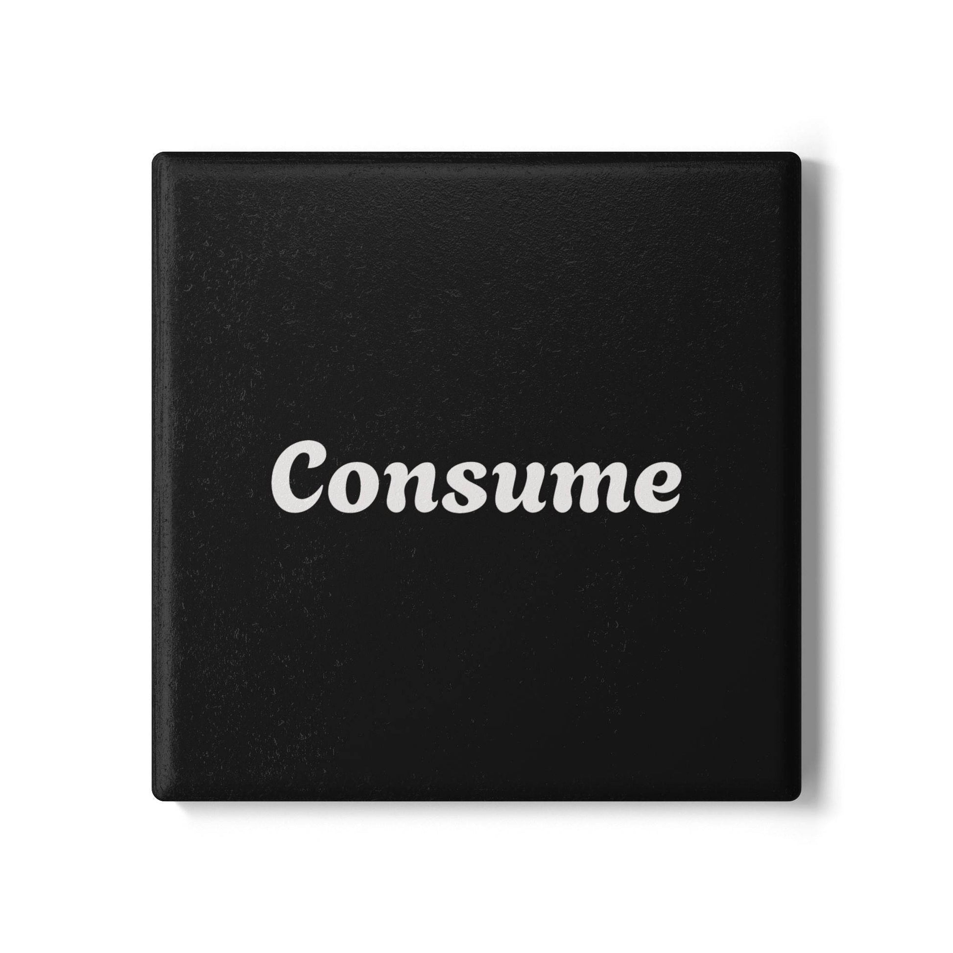 Stylish Ceramic Coaster with 'Consume' Design - Concordia Style Boutique