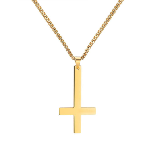 Titanium steel smooth cross necklace pendant - Premium necklace from Concordia Style Boutique - Just $21! Shop now at Concordia Style Boutique