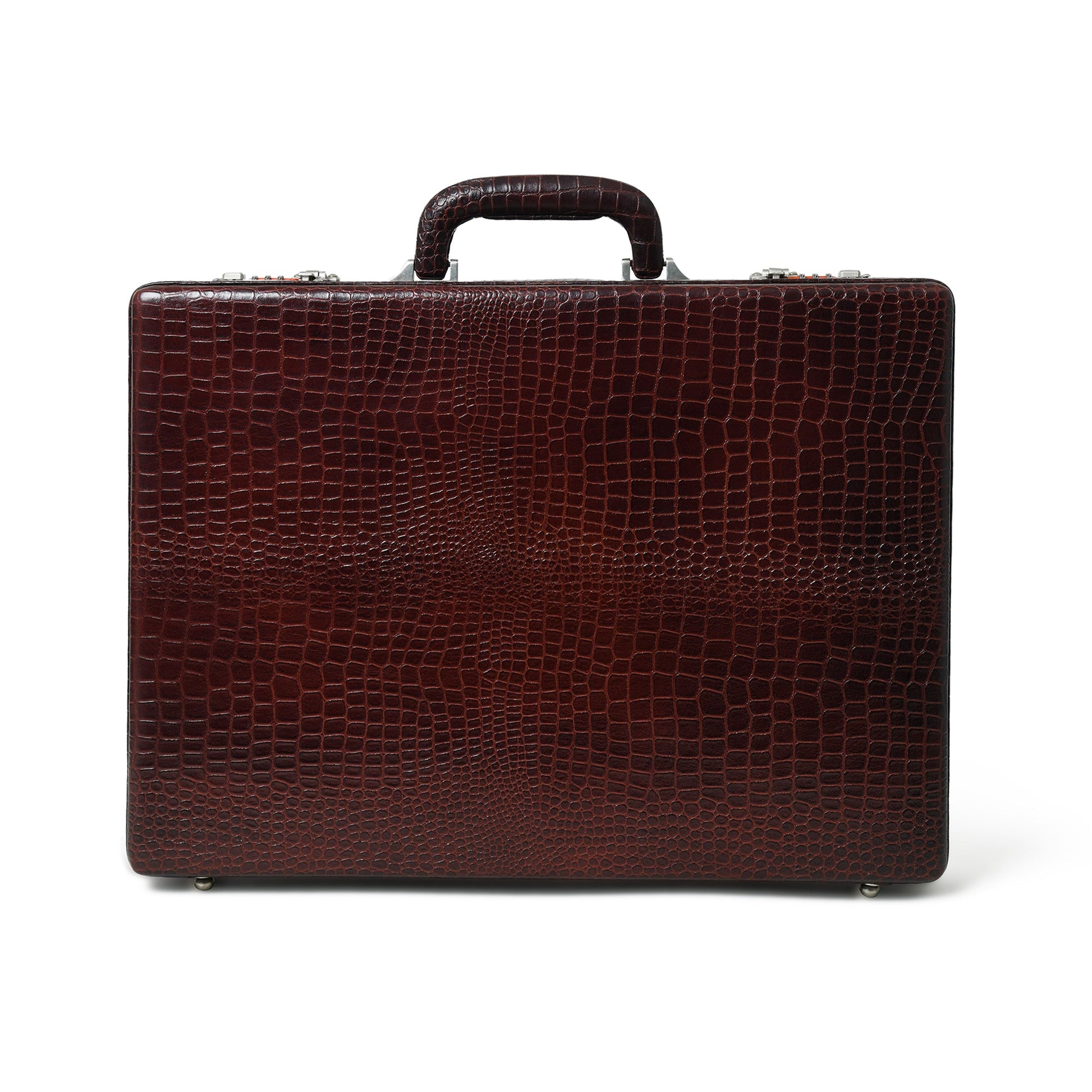 Executive Croco Leather Briefcase/Suitcase- Brown - Concordia Style Boutique