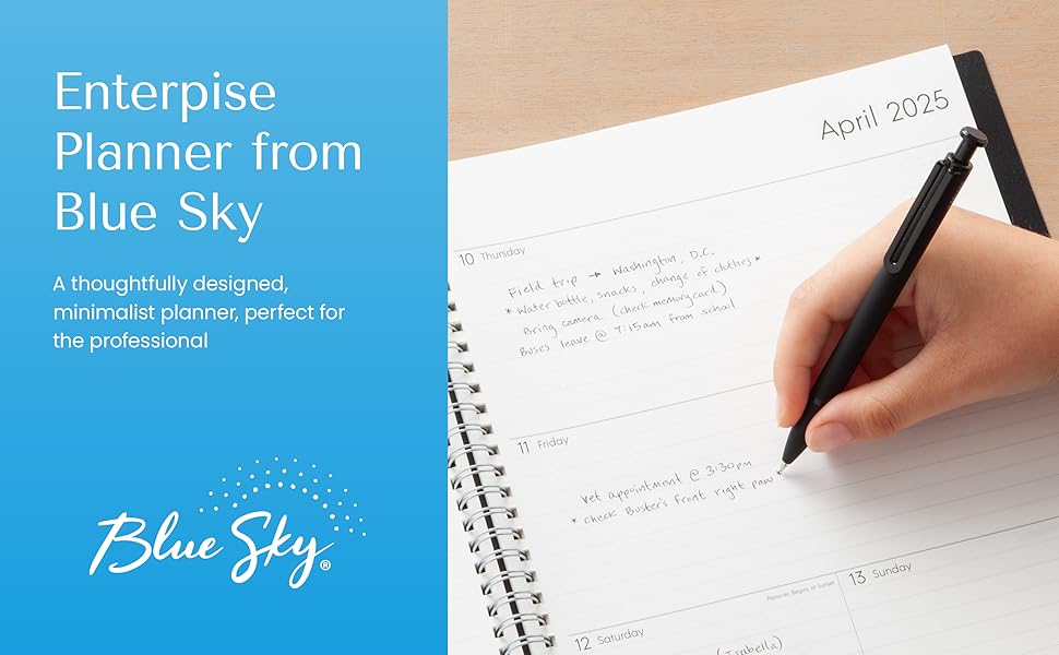 Blue Sky 2025 Weekly and Monthly Planner Calendar, January - December, 8.5" x 11", Flexible Cover, Laminated Tabs, Wirebound, Storage Pocket, Enterprise - Premium Planners from Concordia Style Boutique - Just $17.93! Shop now at Concordia Style Boutique