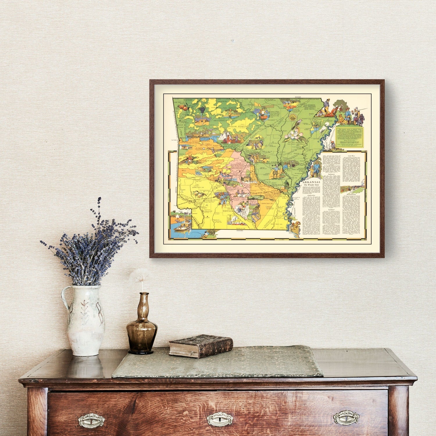 Vintage Map of Arkansas 1941 - Concordia Style Boutique