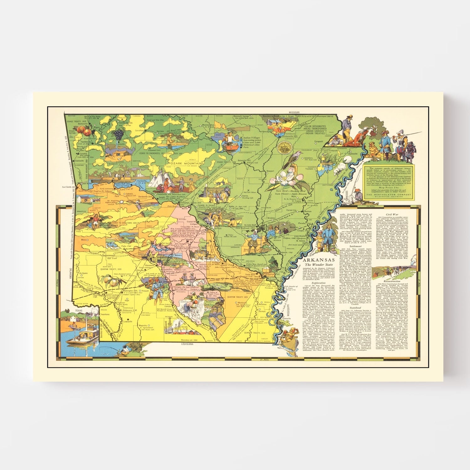 Vintage Map of Arkansas 1941 - Concordia Style Boutique