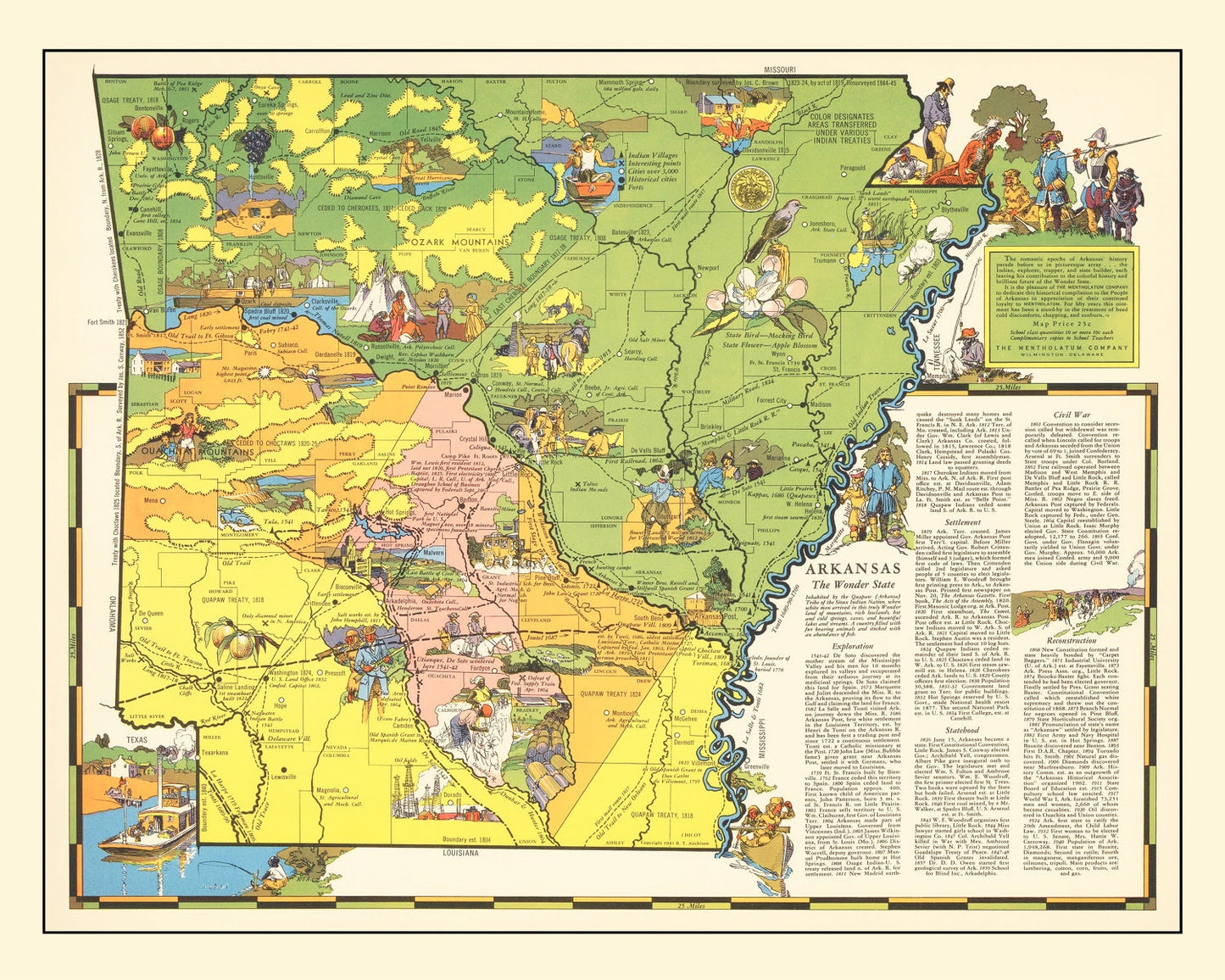 Vintage Map of Arkansas 1941 - Concordia Style Boutique