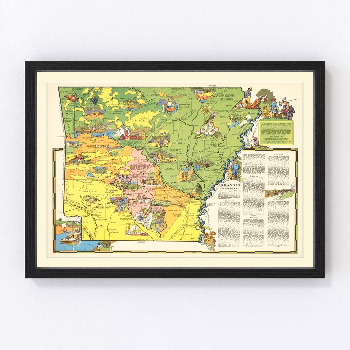 Vintage Map of Arkansas 1941 - Concordia Style Boutique