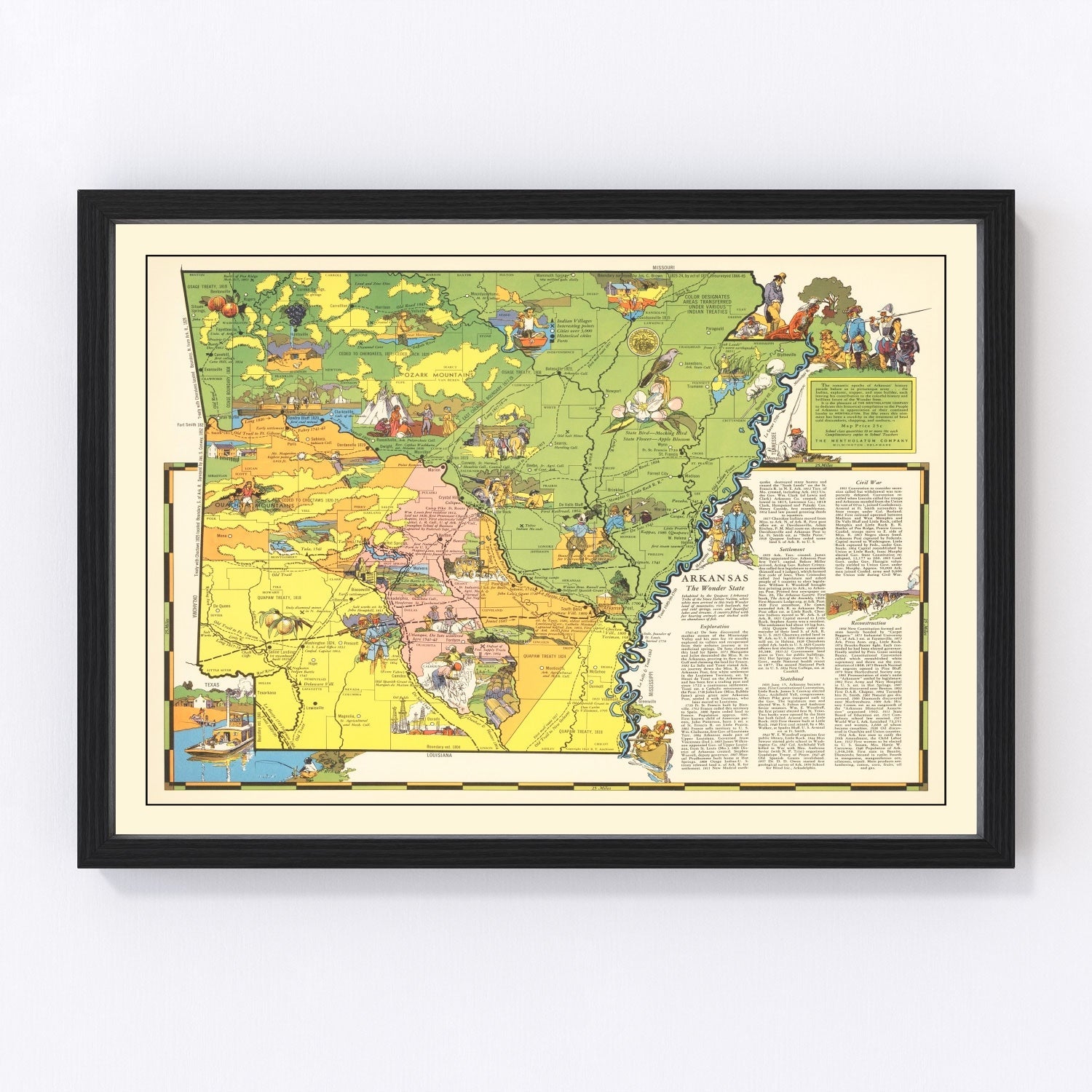 Vintage Map of Arkansas 1941 - Concordia Style Boutique