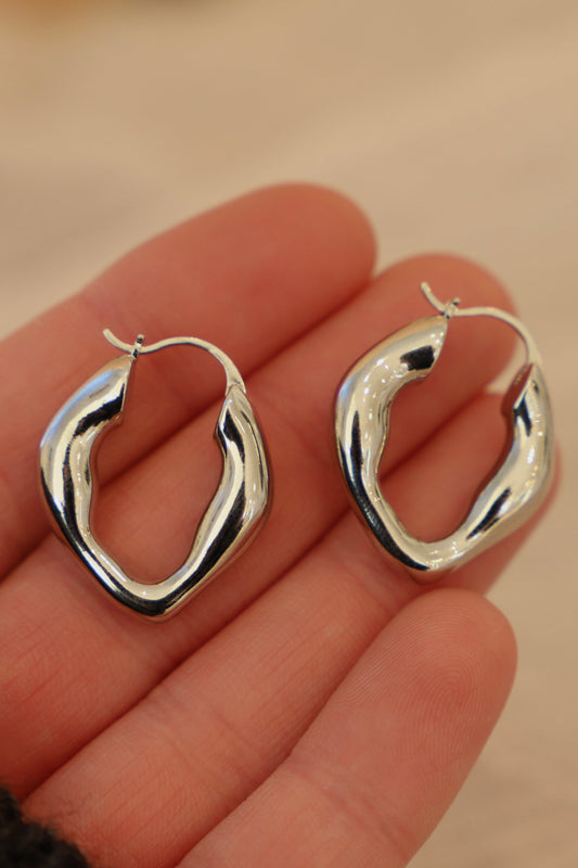 ORGANIC SILVER HOOPS - Concordia Style Boutique
