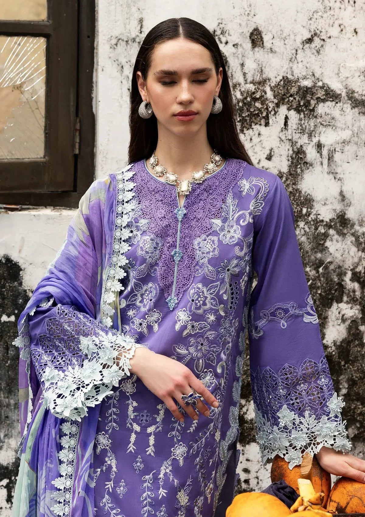 Mushq - Luminous Essence-03 Piece Chikan Embroidered Lawn