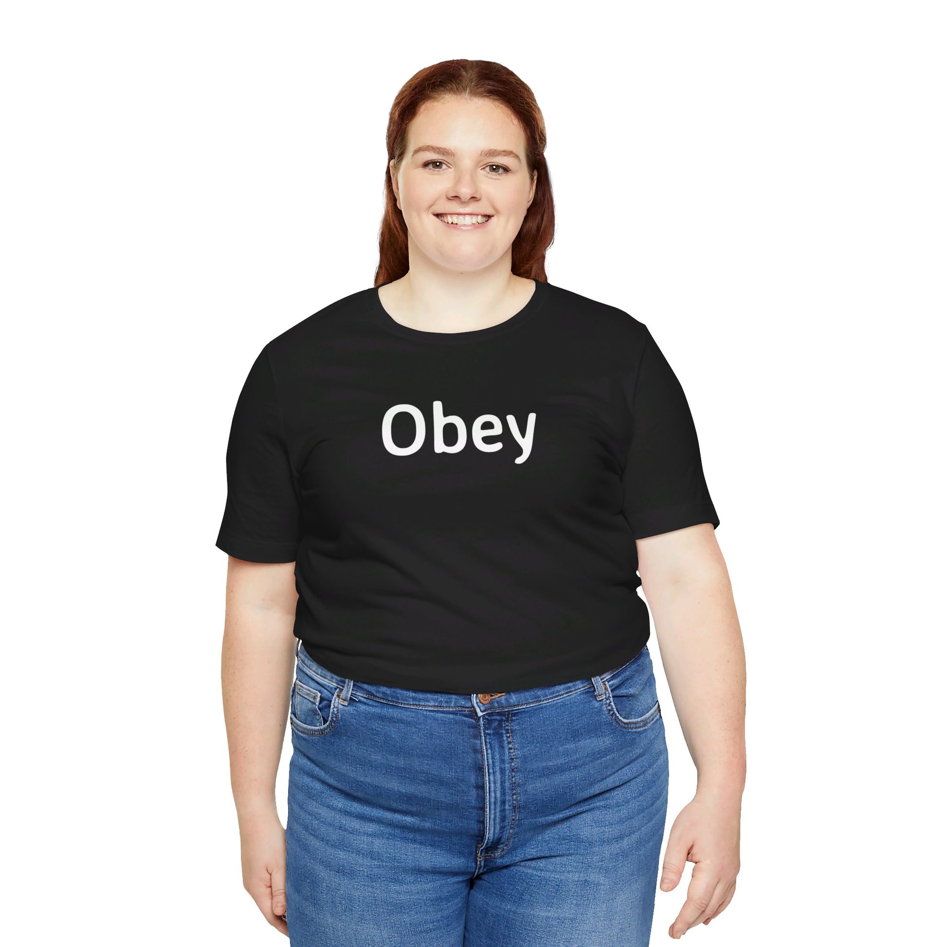 Unisex Jersey Short Sleeve Tee - "Obey" - Premium T-Shirt from Concordia Style Boutique - Just $22.84! Shop now at Concordia Style Boutique