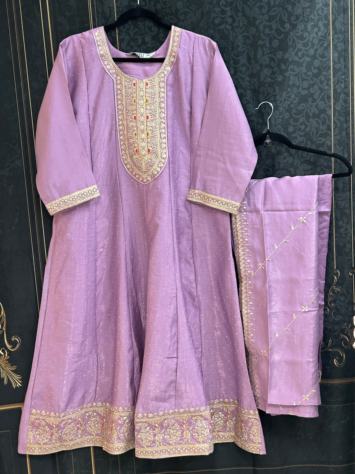 Anarkali party wear dress : Violet