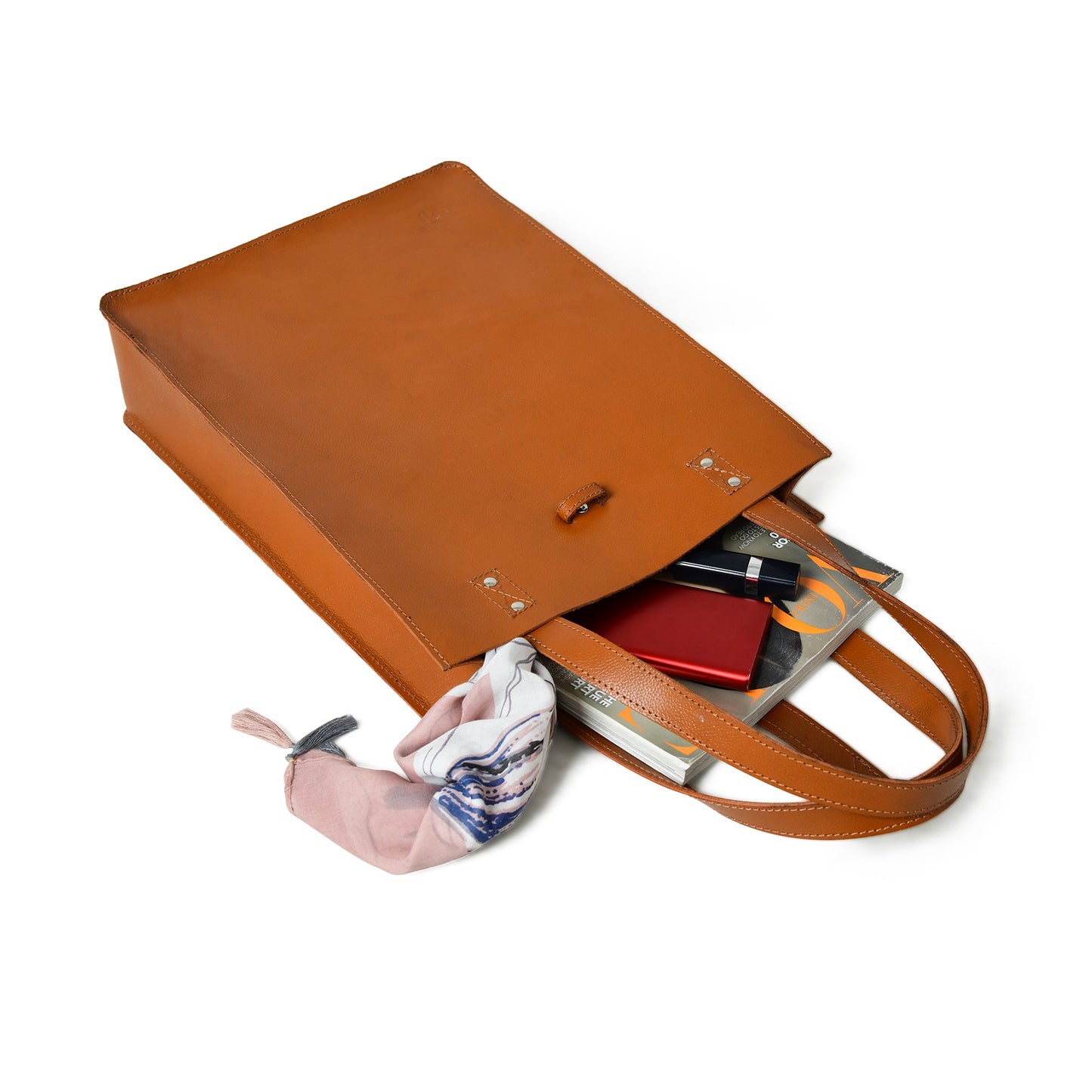 Chestnut Elegance Leather Tote - Concordia Style Boutique