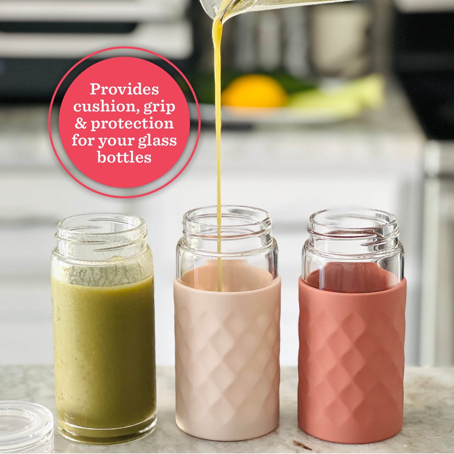 Diamond Lattice Silicone Bottle Sleeves Set, for 10oz & 16oz Bottles