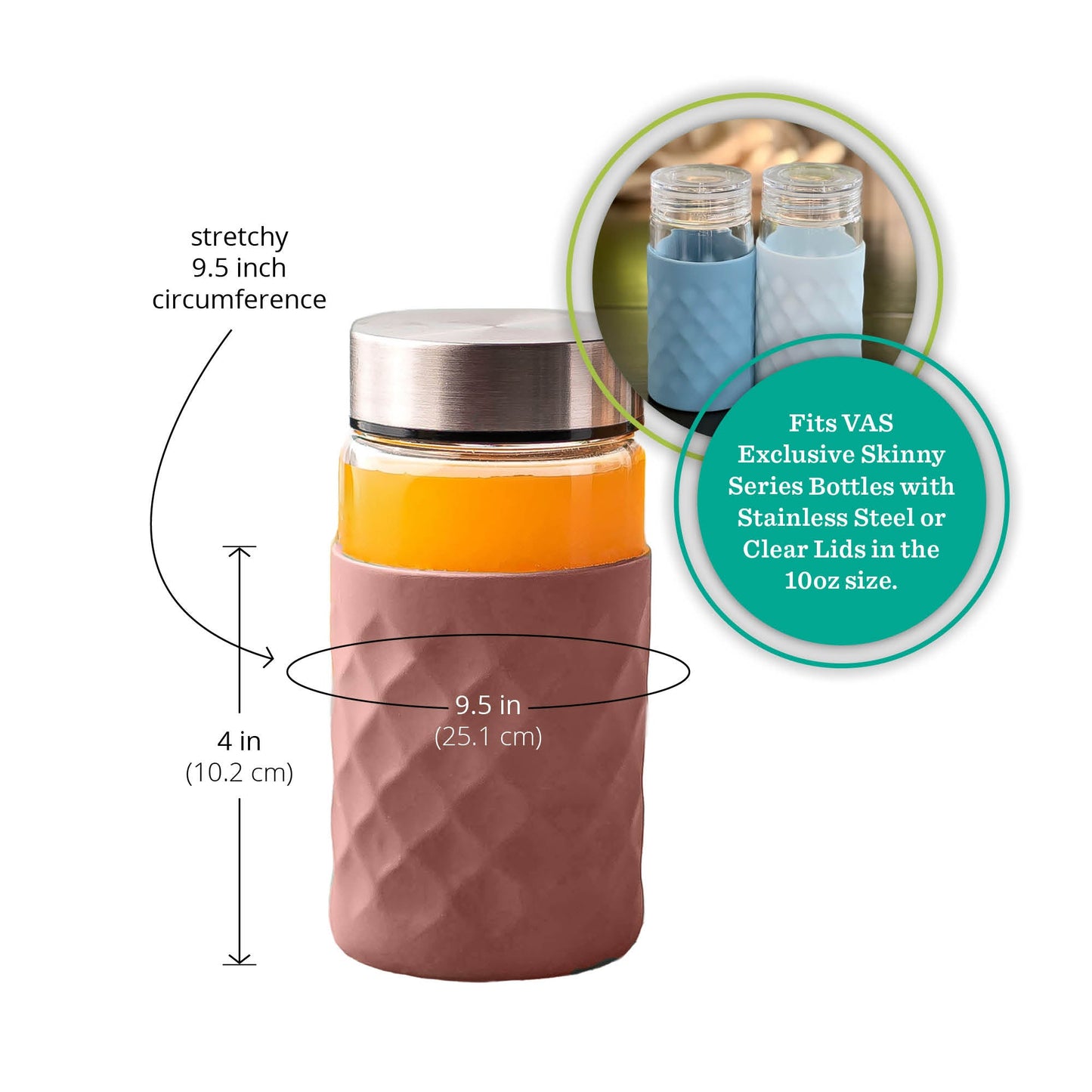 Diamond Lattice Silicone Bottle Sleeves Set, for 10oz & 16oz Bottles