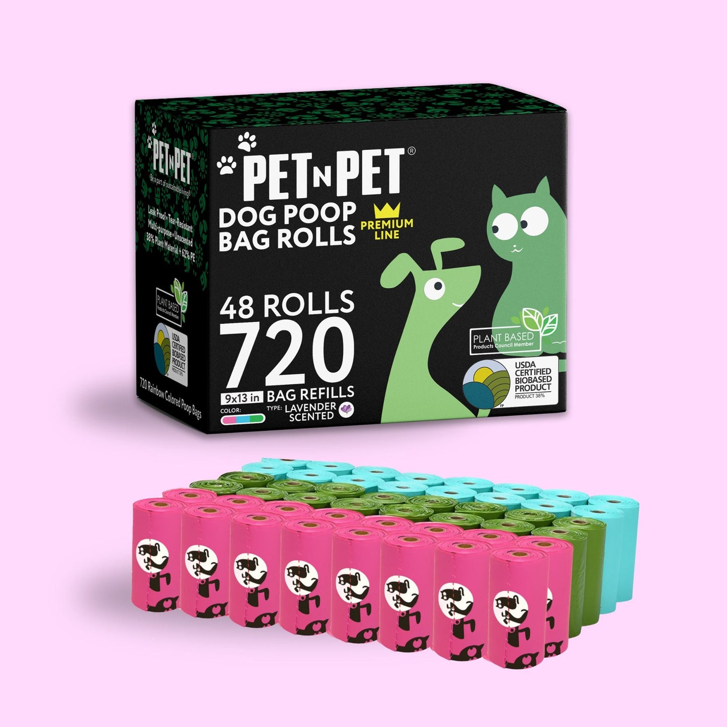 Lavender-Scented Colorful Doggy Bags 720