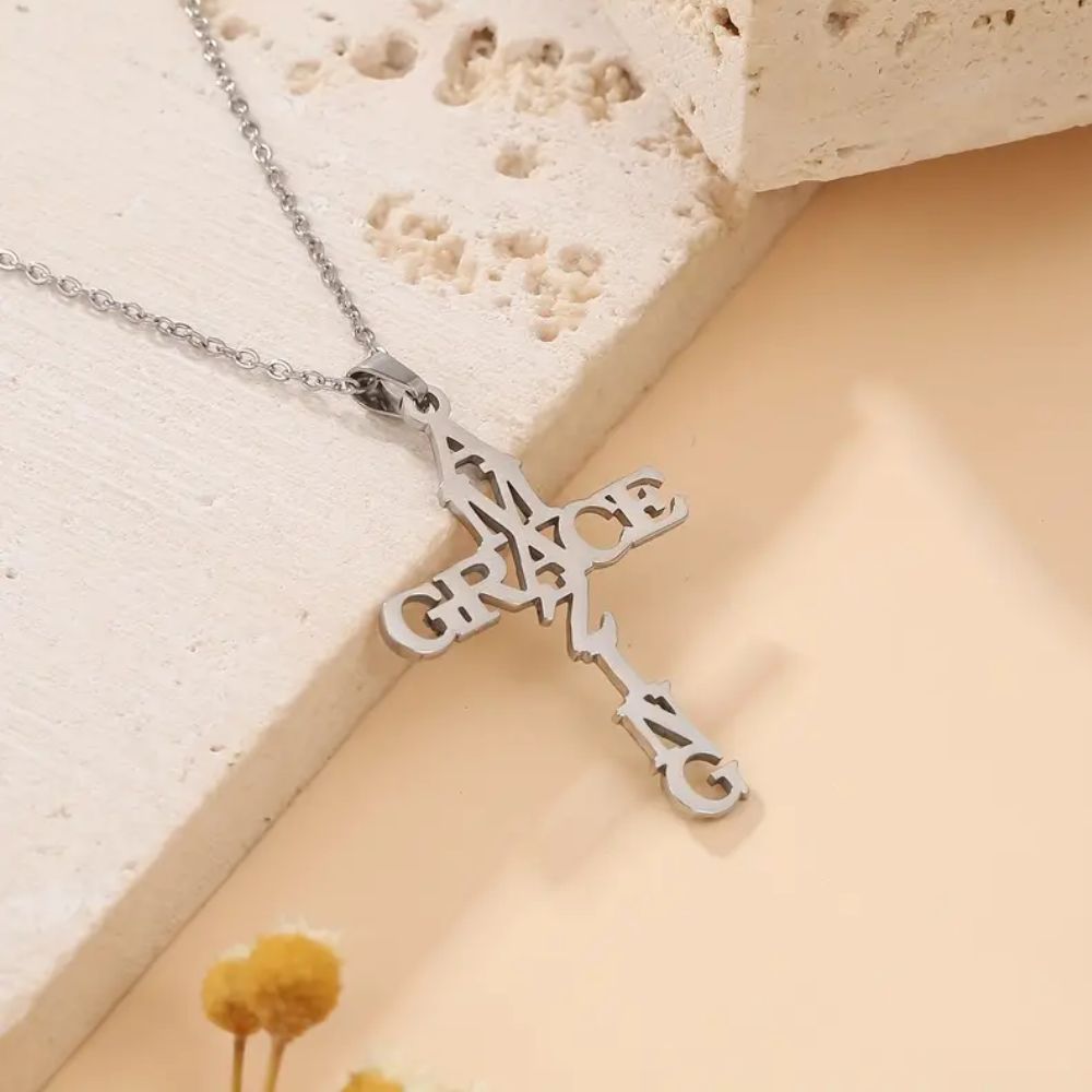 AMAZING GRACE CROSS NECKLACE - Concordia Style Boutique