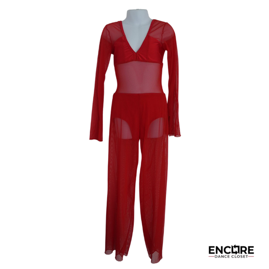 Scarlet Flow Mesh Unitard
