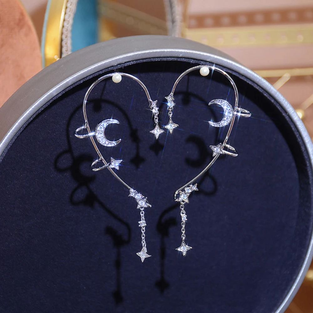 CELESTIAL MOON & STAR EAR CUFFS (PAIR) - Concordia Style Boutique