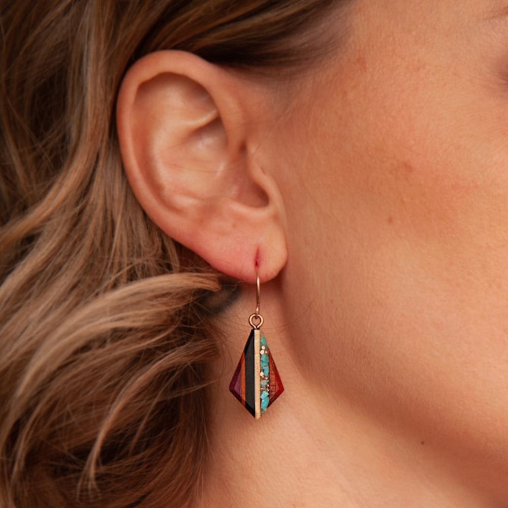 TEARDROP TURQUOISE COPPER EARRINGS (PAIR) - Concordia Style Boutique