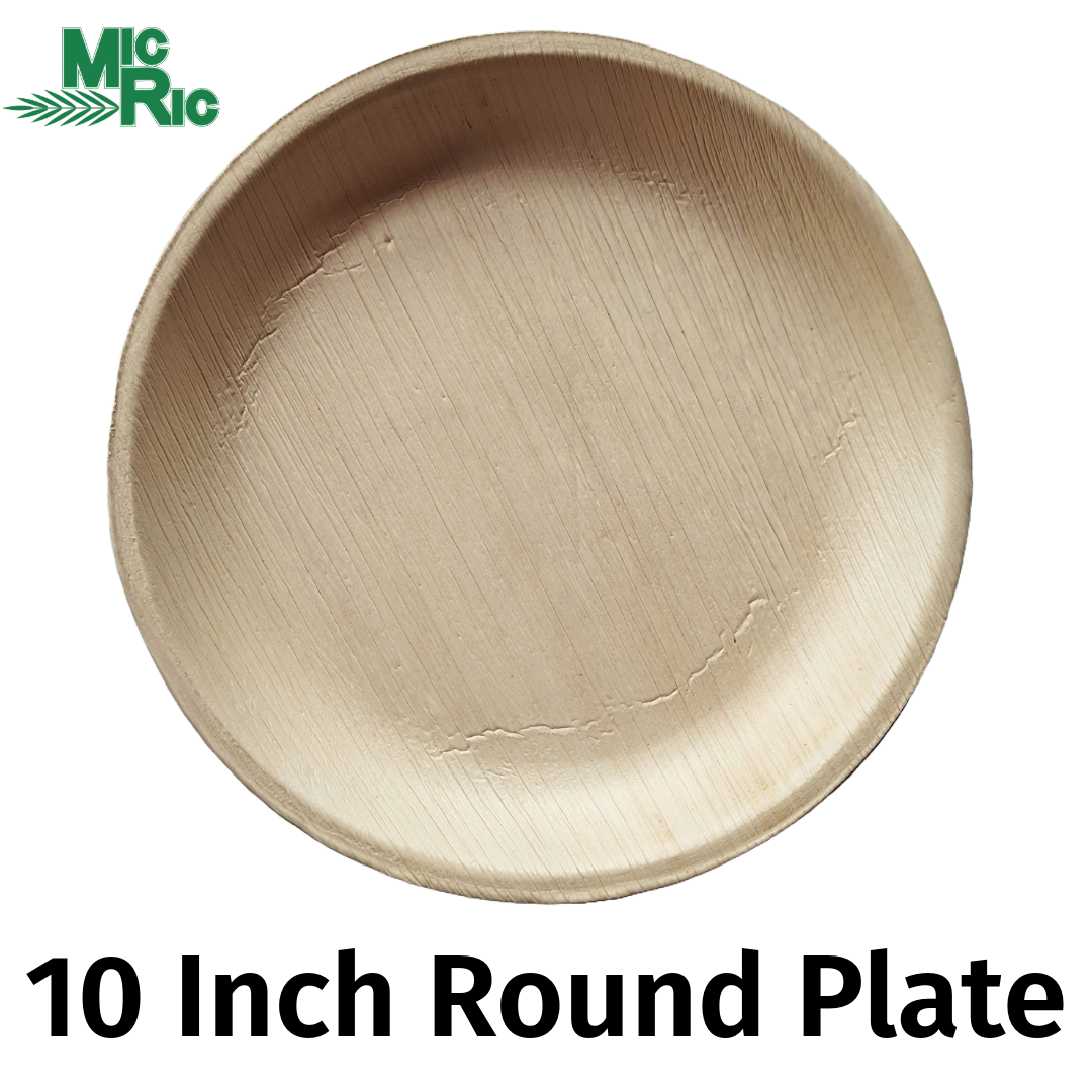 Palm Leaf 10" Round Plate (250 Buy By Box $0.39 each)