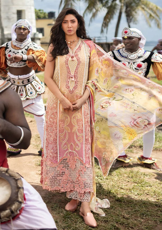 Mushq - Tranquil Spark-03 Piece Chikan Printed Lawn