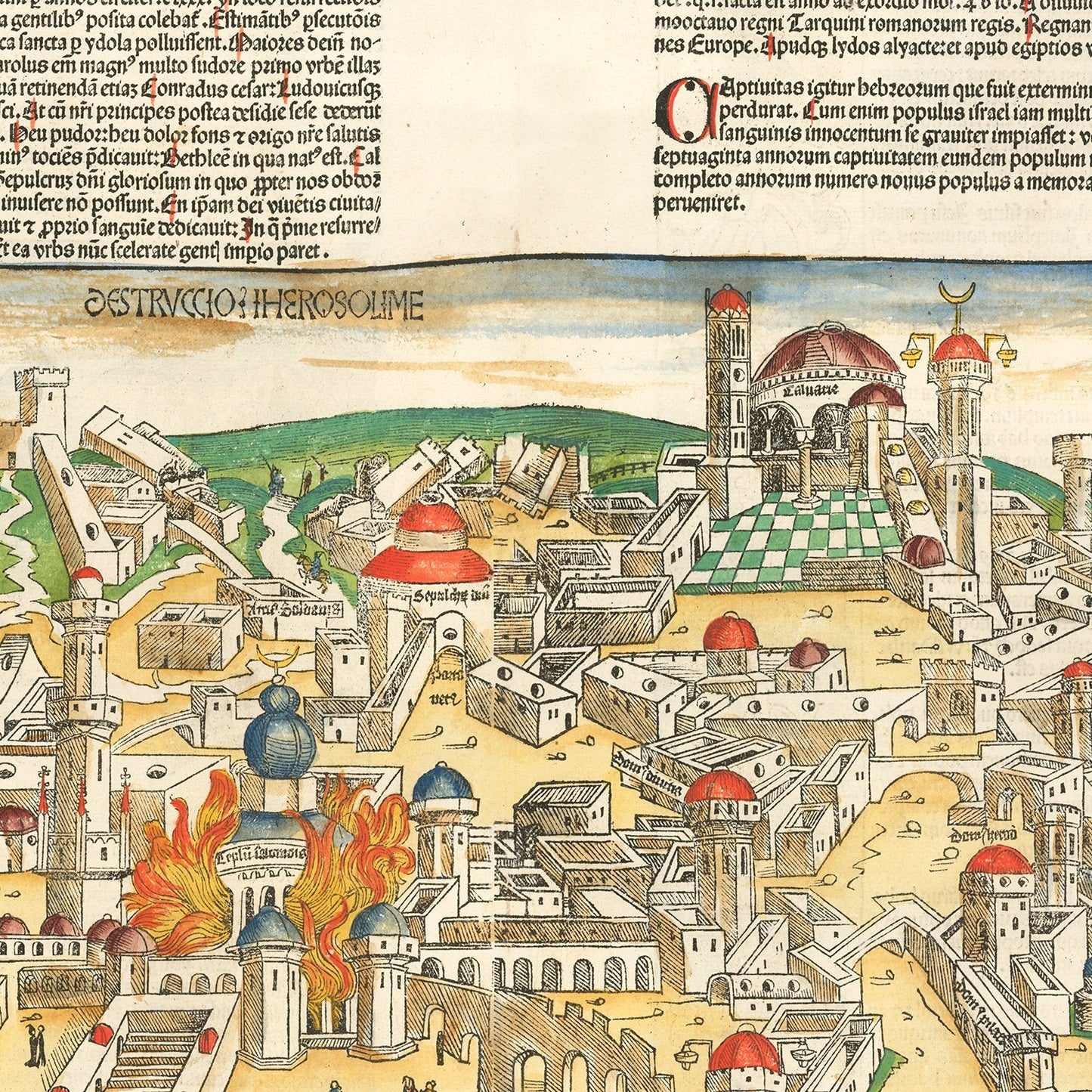 Vintage Holy Land Map 1493 - Concordia Style Boutique