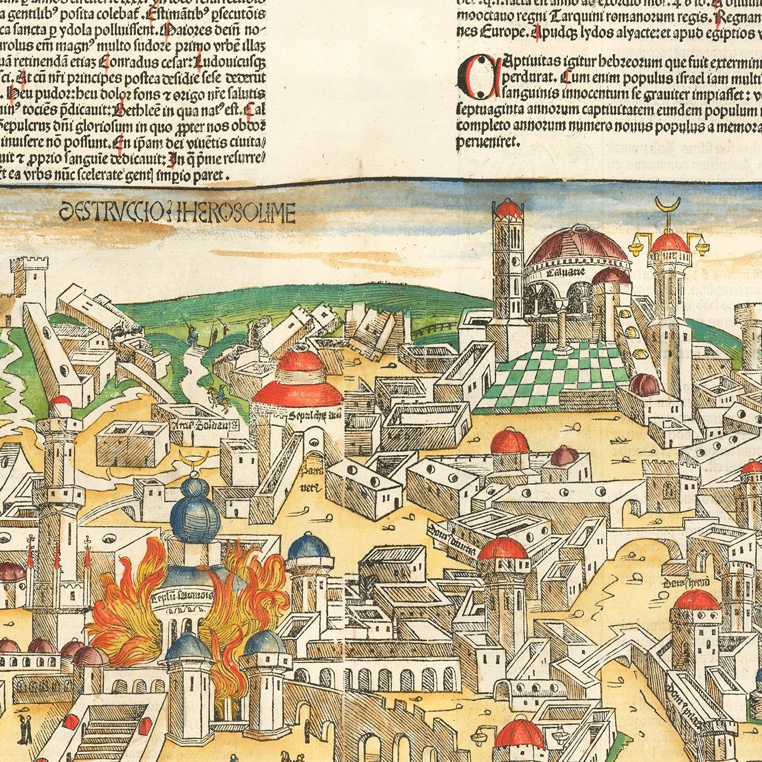 Vintage Holy Land Map 1493 - Concordia Style Boutique