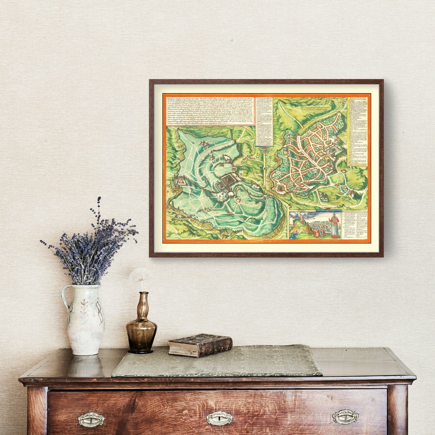 Vintage Map of Jerusalem, Israel 1572 - Concordia Style Boutique