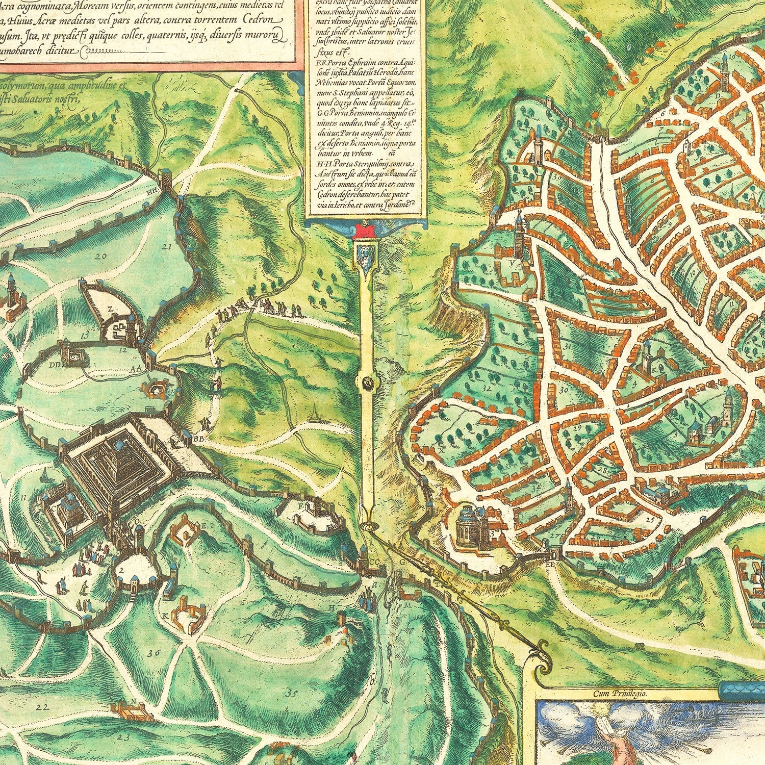 Vintage Map of Jerusalem, Israel 1572 - Concordia Style Boutique