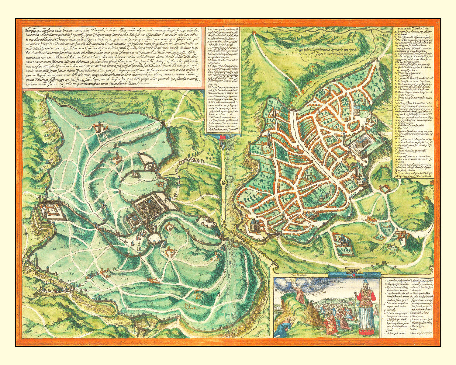 Vintage Map of Jerusalem, Israel 1572 - Concordia Style Boutique