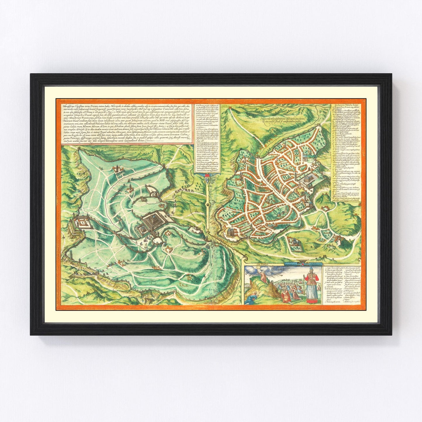 Vintage Map of Jerusalem, Israel 1572 - Concordia Style Boutique