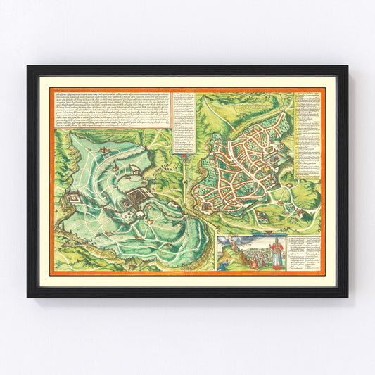Vintage Map of Jerusalem, Israel 1572 - Concordia Style Boutique