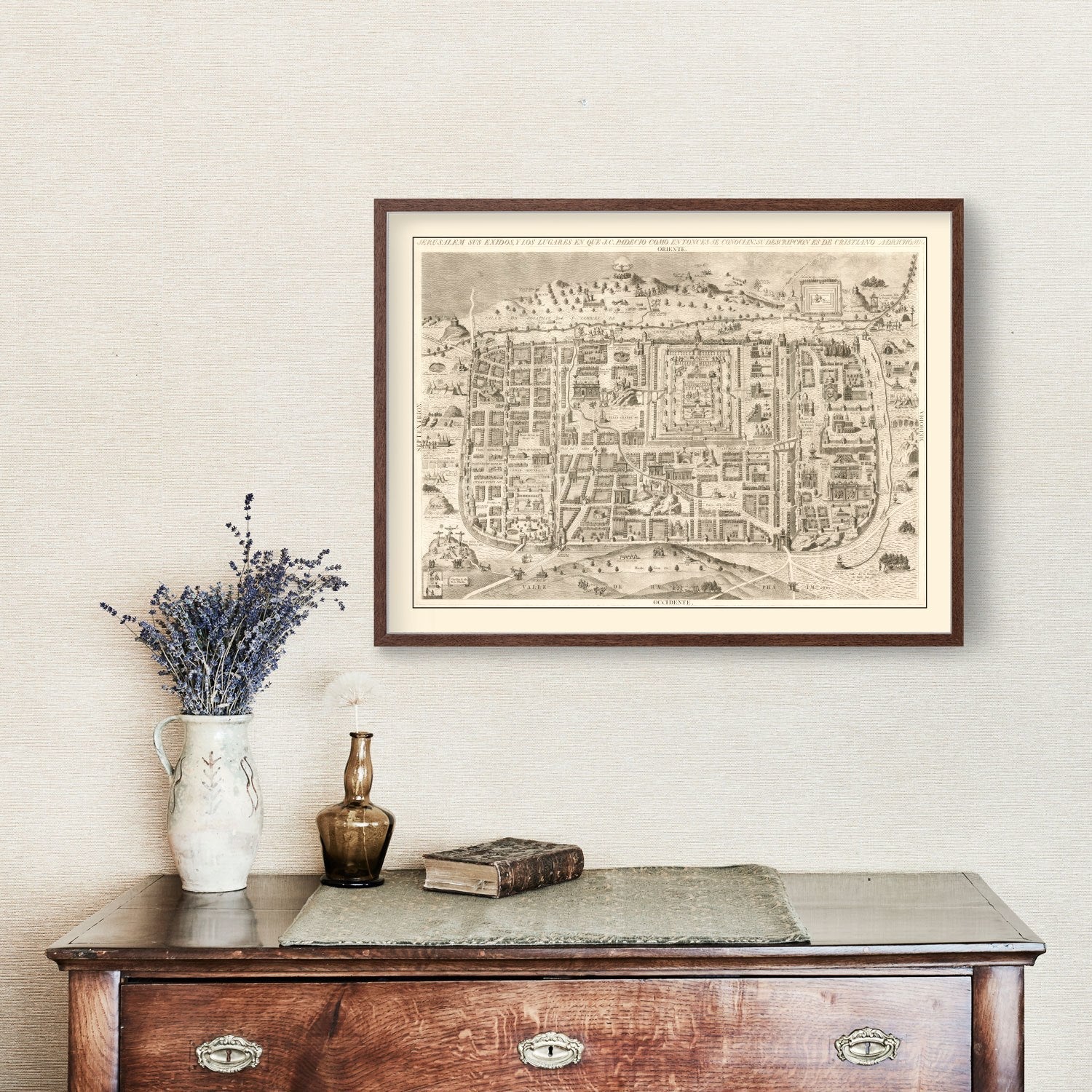 Vintage Map of Jerusalem, Israel 1800 - Concordia Style Boutique