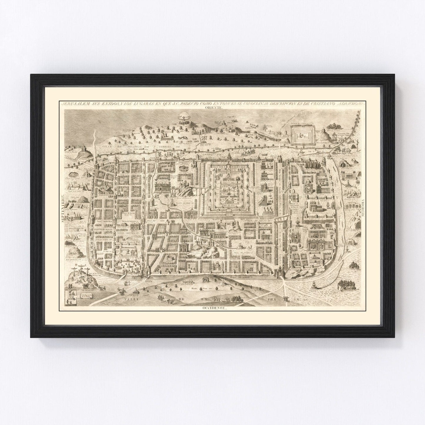 Vintage Map of Jerusalem, Israel 1800 - Concordia Style Boutique