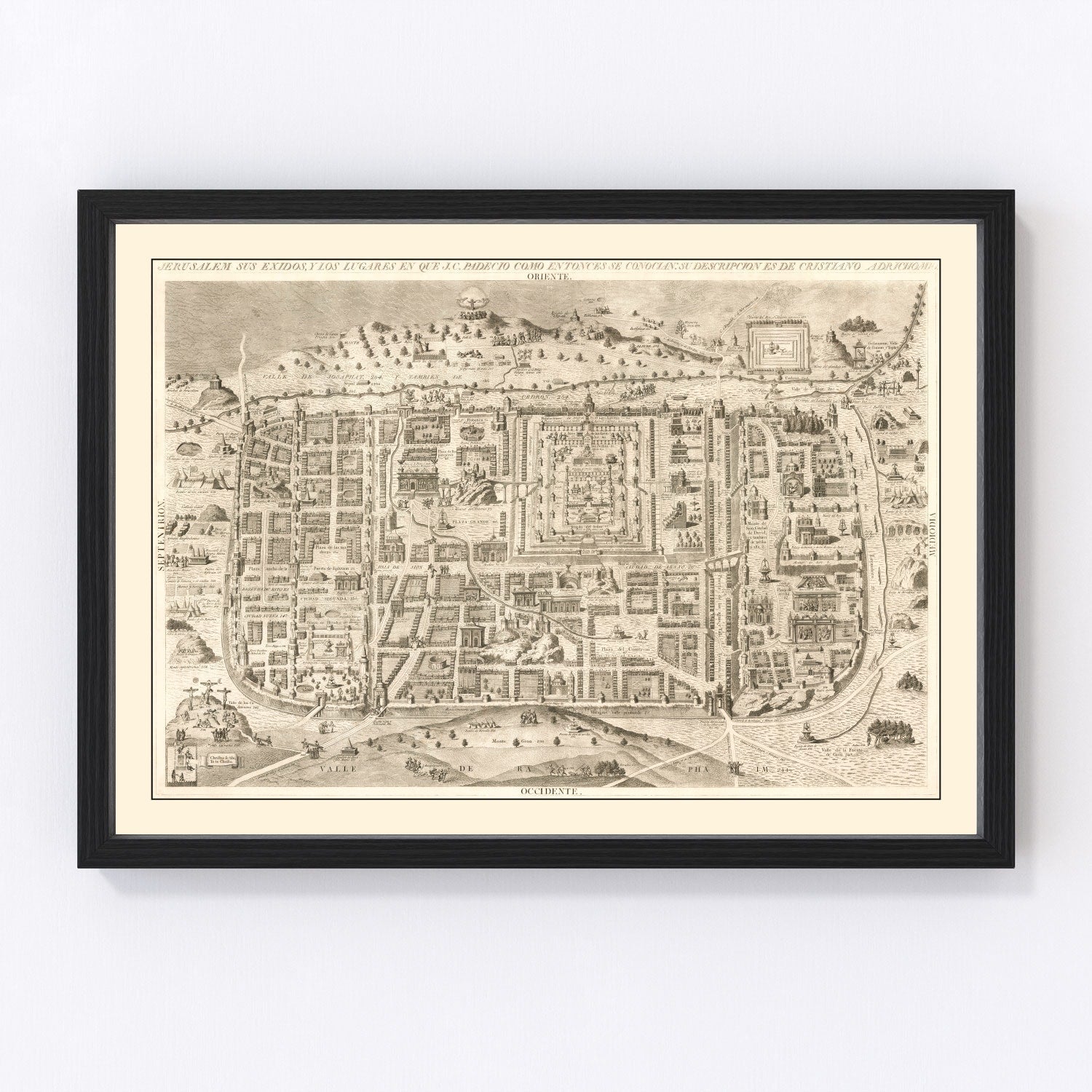 Vintage Map of Jerusalem, Israel 1800 - Concordia Style Boutique