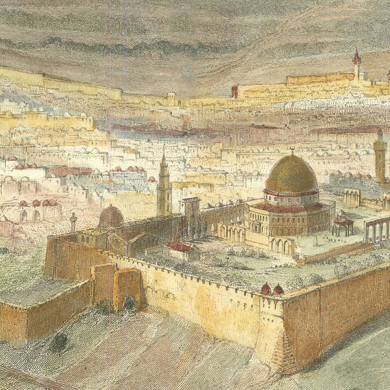 Vintage Map of Jerusalem, Israel 1847 - Concordia Style Boutique