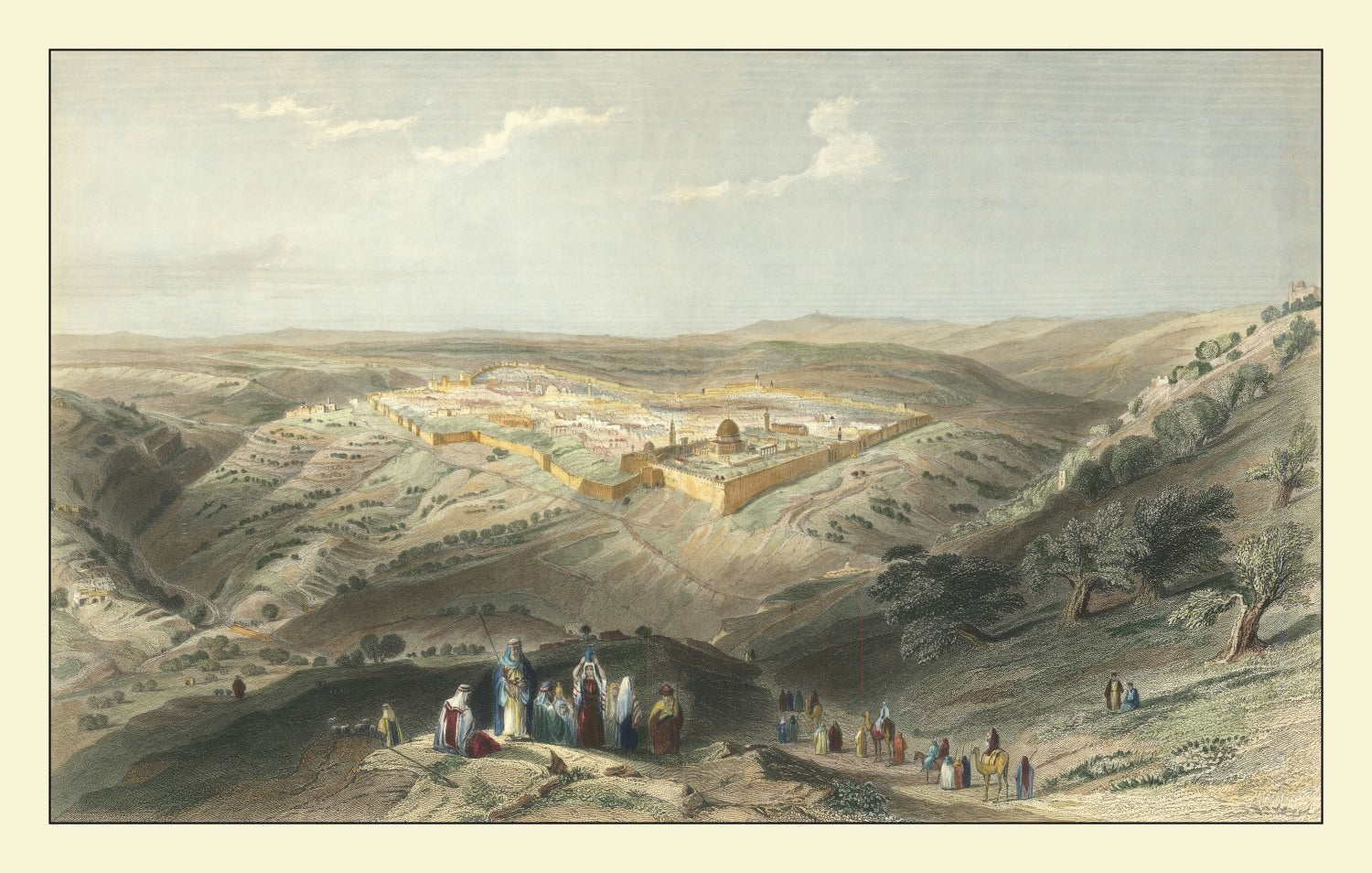 Vintage Map of Jerusalem, Israel 1847 - Concordia Style Boutique