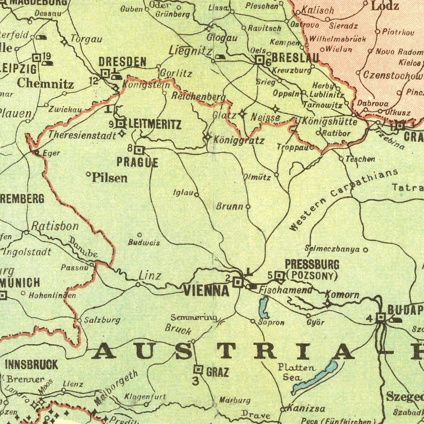 Vintage World War I Map of Europe 1914 - Concordia Style Boutique