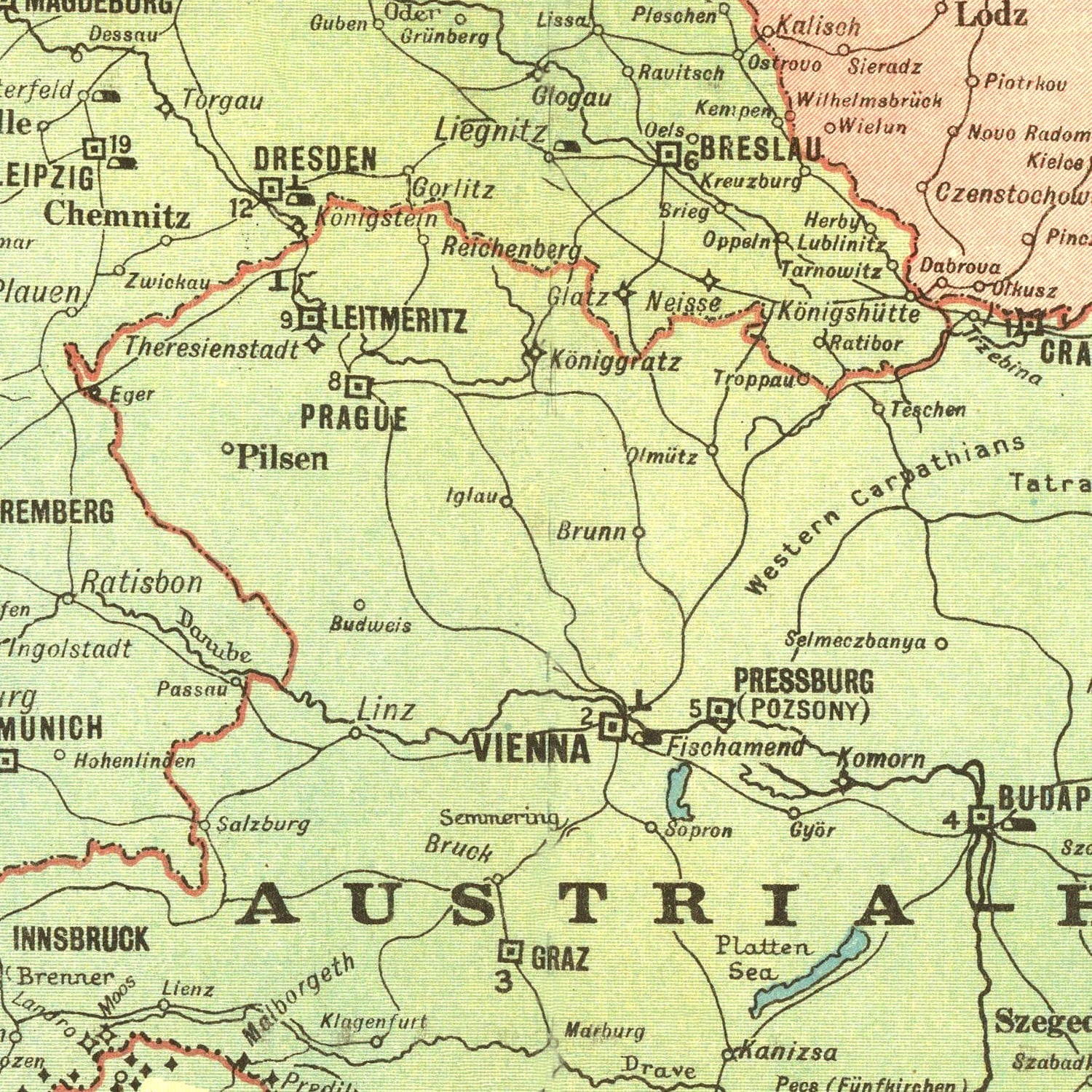 Vintage World War I Map of Europe 1914 - Concordia Style Boutique