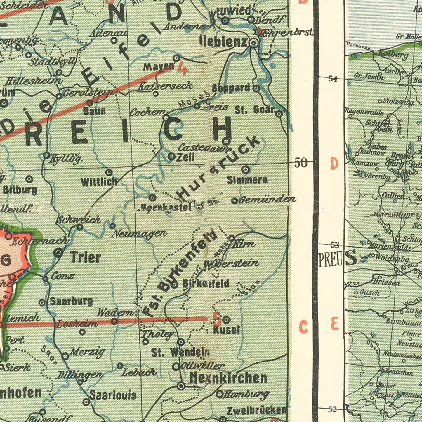 Vintage German Front in World War I Map 1915 - Concordia Style Boutique