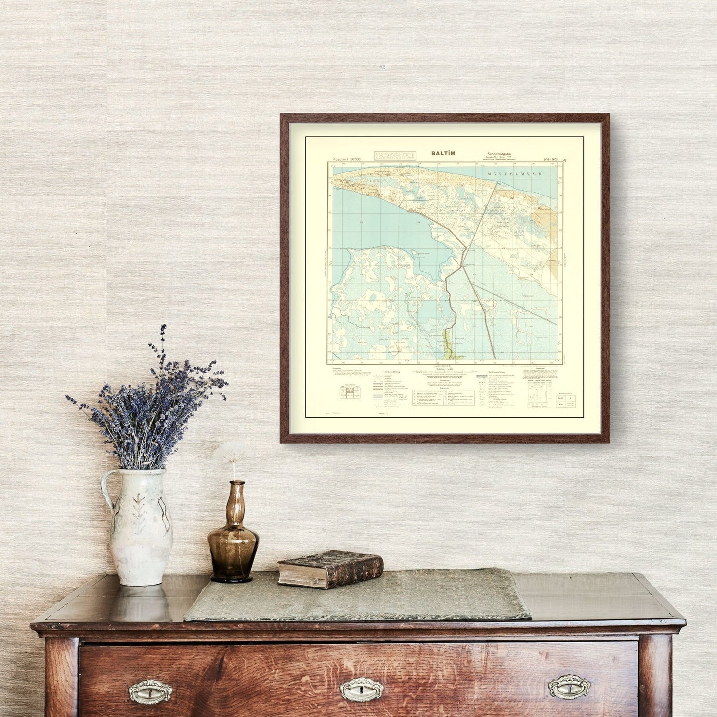 Vintage World War II Egypt Map 1934