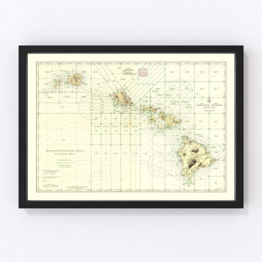 Vintage Hawaii World War II Map 1941