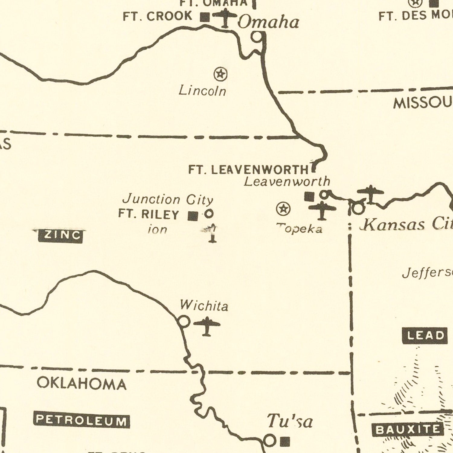 Vintage Defense Map of the United States 1941 - Concordia Style Boutique