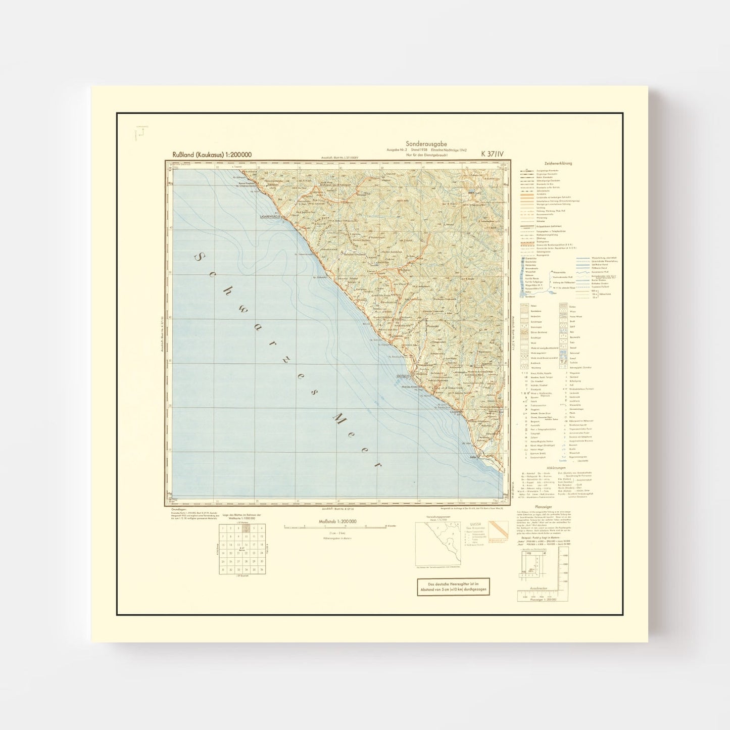 Vintage Soviet Union World War II Map 1942 - Concordia Style Boutique