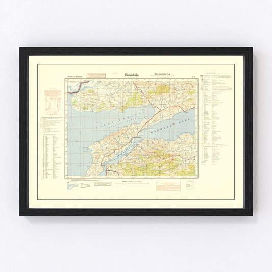 Vintage Turkey World War II Map 1942