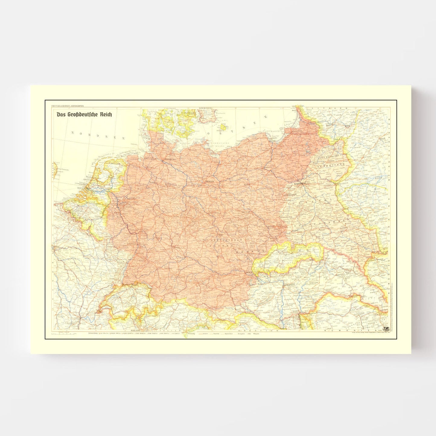 Vintage Germany World War II Map 1942 - Concordia Style Boutique