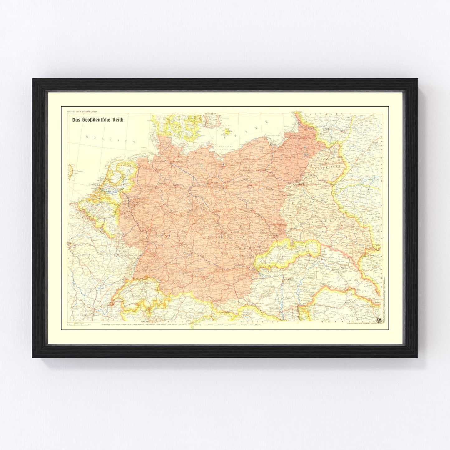 Vintage Germany World War II Map 1942 - Concordia Style Boutique