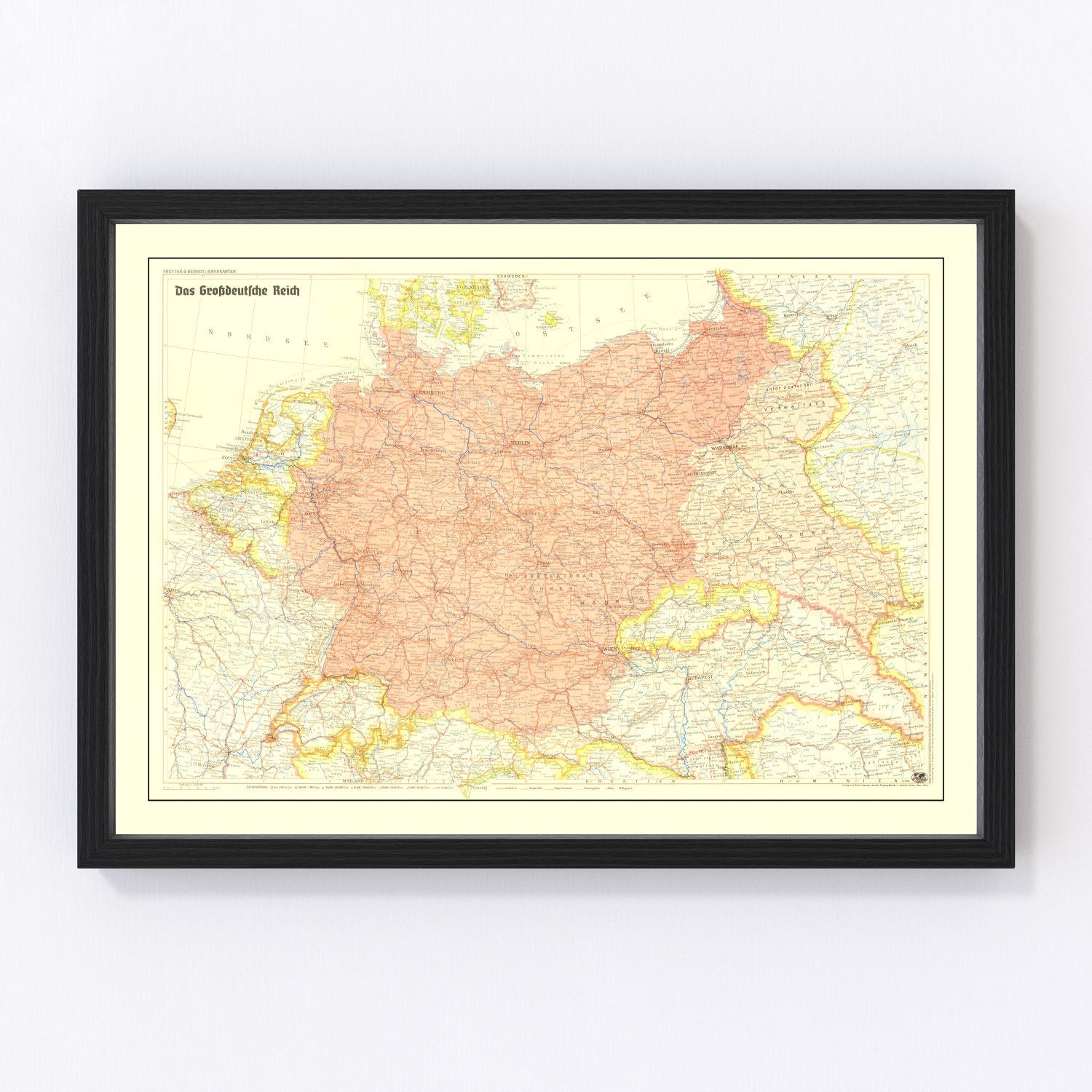 Vintage Germany World War II Map 1942 - Concordia Style Boutique