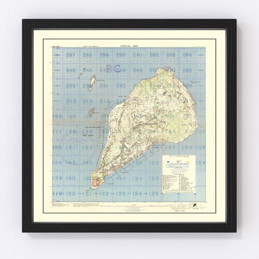 Vintage Iwo Jima World War II Map 1944