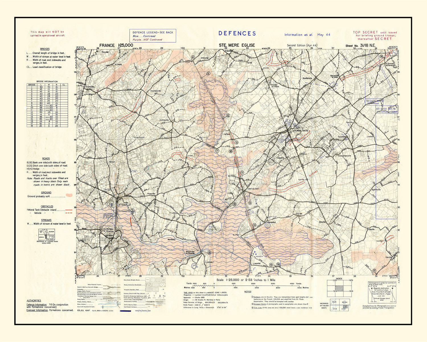 Vintage D-Day World War II Map 1944 - Concordia Style Boutique