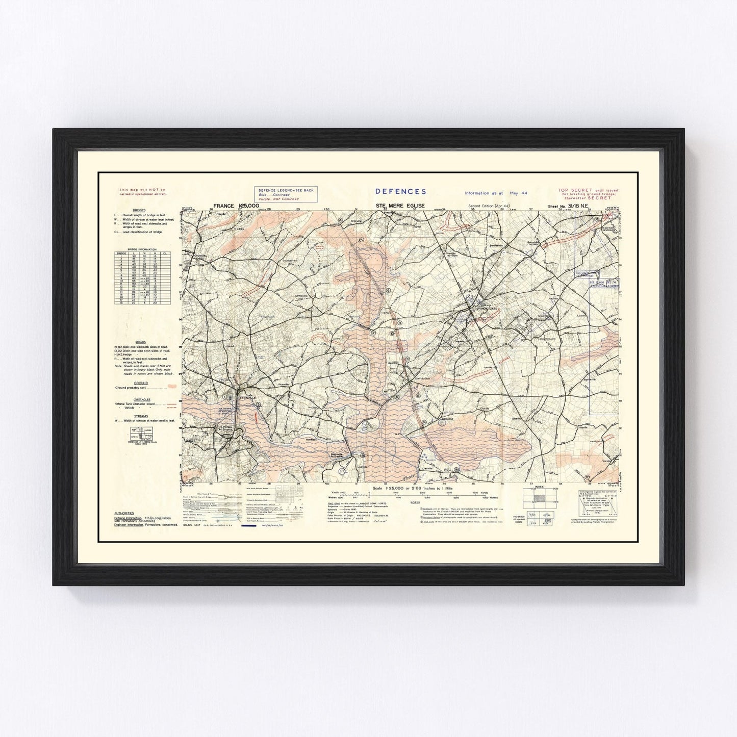 Vintage D-Day World War II Map 1944 - Concordia Style Boutique